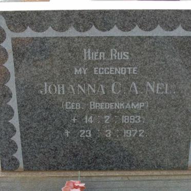 NEL Johanna C.A. nee BREDENKAMP 1893-1972