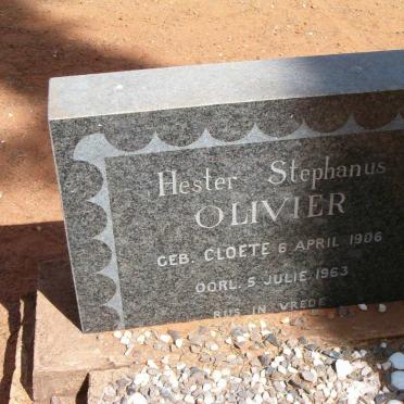 OLIVIER Hester Stephanus nee CLOETE 1906-1963