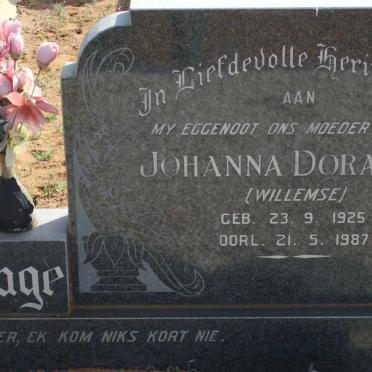 PAGE Johanna Dorathea nee WILLEMSE 1925-1987