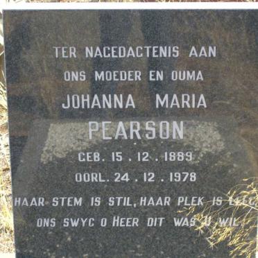 PEARSON Johanna Maria 1889-1978
