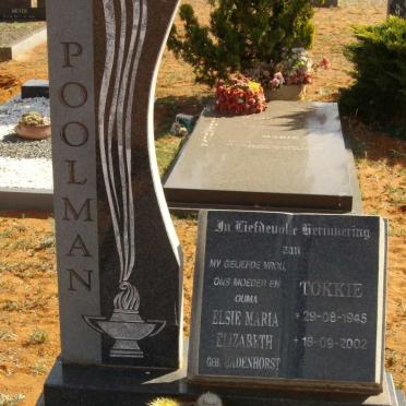 POOLMAN Elsie Maria Elizabeth nee BADENHORST 1945-2002