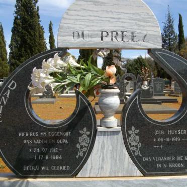 PREEZ Danie, du 1912-1994 &amp; Miemie HUYSER 1919-