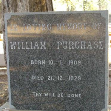 PURCHASE William 1909-1929
