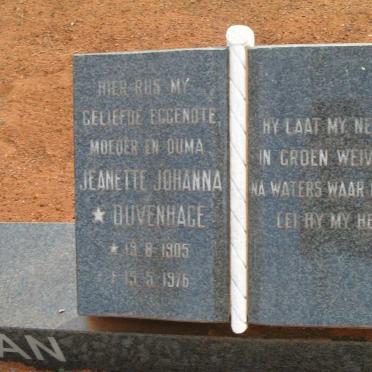 POOLMAN Jacobus Pieter Verster 1897-19?? &amp; Jeanette Johanna DUVENHAGE 1905-1976 
