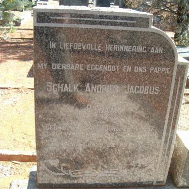 PIENAAR Schalk Andries Jacobus 1920-1957