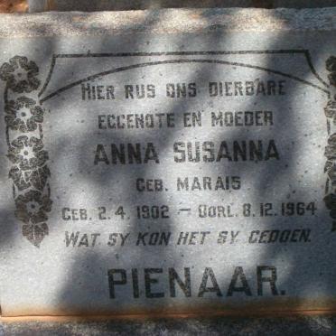 PIENAAR Anna Susanna nee MARAIS 1902-1964