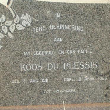 PLESSIS Koos, du 1911-1966