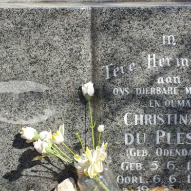 PLESSIS Christina E., du nee ODENDAAL 1910-1989