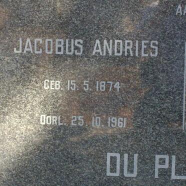 PLESSIS Jacobus Andries, du 1874-1961