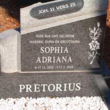 PRETORIUS Sophia Adriana 1922-2008