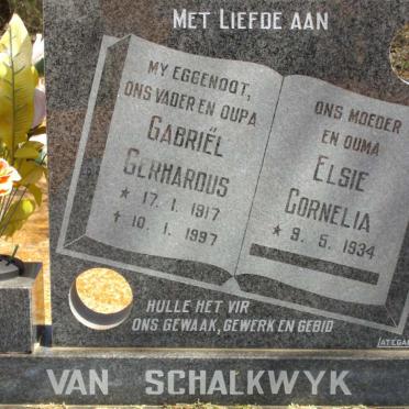 SCHALKWYK Gabriel Gerhardus, van 1917-1997 &amp; Elsie Cornelia 1934-