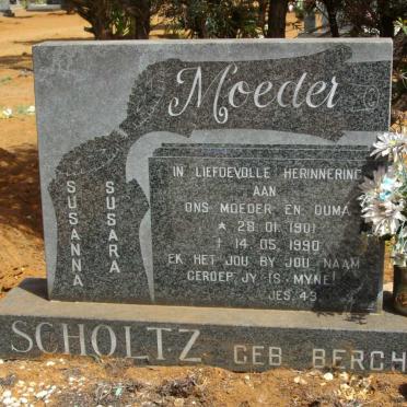 SCHOLTZ Susanna Susara neé BERCH 1901-1990