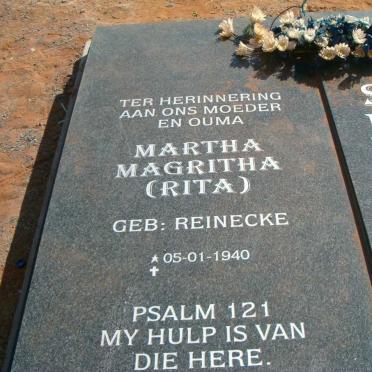 SMIT Gideon Jacobus 1934-2008 &amp; Martha Magritha REINECKE 1940-