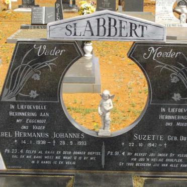 SLABBERT Abel Hermanus Johannes 1938-1993 &amp; Suzette DUVENHAGE 1942- 