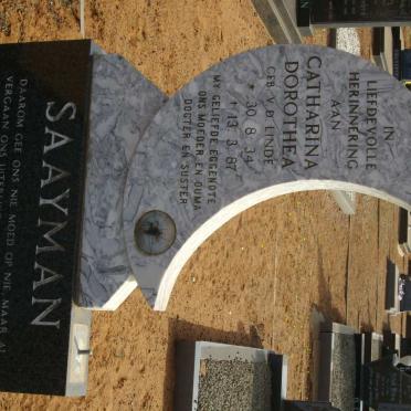 SAAYMAN Catharina Dorothea nee V.D. LINDE 1934-1987
