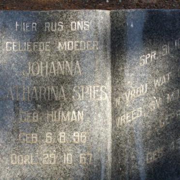 SPIES Johanna Catharina nee HUMAN 1896-1967