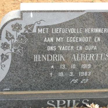 SPIES Hendrik Albertus 1919-1983