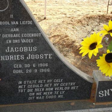 SNYMAN Jacobus Andries Jooste 1906-1966 &amp; Alida Johanna 1905-1989