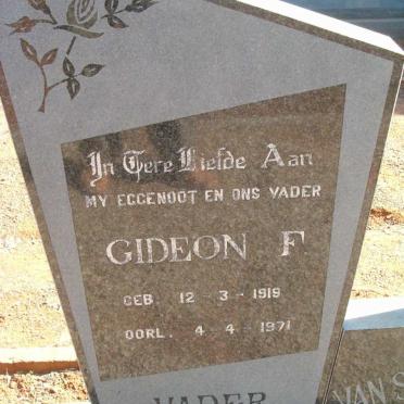 STADEN Gideon F., van 1919-1971 &amp; Maria J.F VAN DER MERWE 1926-1971