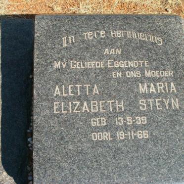 STEYN Aletta Maria Elizabeth 1939-1966