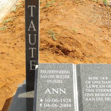 TAUTE Ann 1928-2004