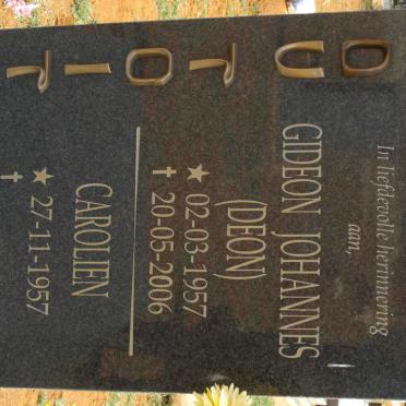 TOIT Gideon Johannes, du 1957-2006 &amp; Carolien 1957-