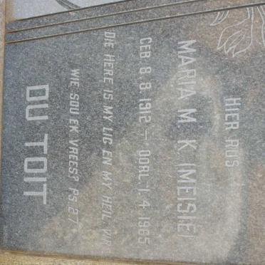 TOIT Maria M.K., du 1912-1965