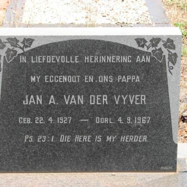 VYVER Jan A., van der 1927-1967