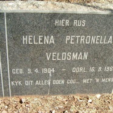 VELDSMAN Helena Petronella 1904-1969