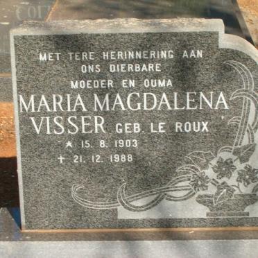 VISSER Maria Magdalena nee LE ROUX 1903-1988
