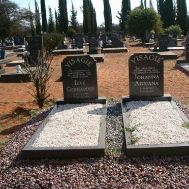 VISAGIE Izak Gerhardus 1921-1994 &amp; Johanna Adriana 1927-1998