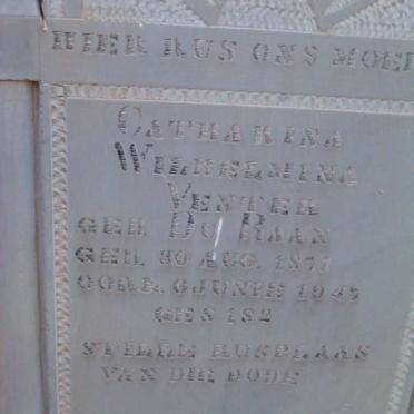 VENTER Catherina Wilhelmina nee DU RAAN 1871-1945