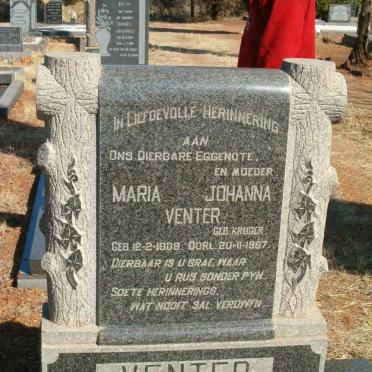 VENTER Maria Johanna nee KRUGER 1909-1967