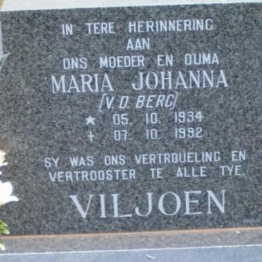 VILJOEN Maria Johanna nee V.D. BERG 1934-1992