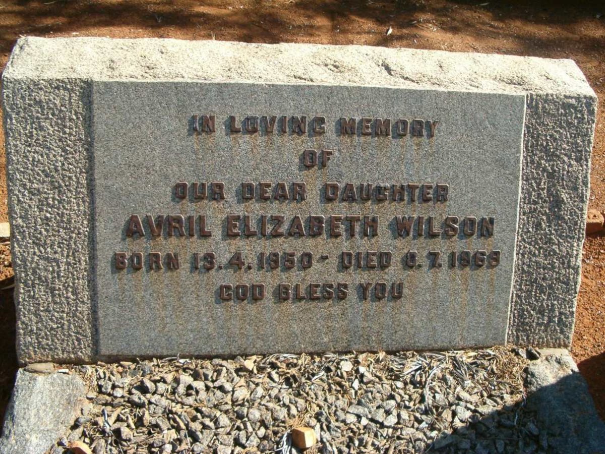 WILSON Avril Elizabeth 1950-1969