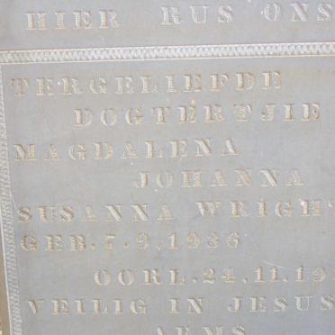 WRIGHT Magdalena Johanna Susanna 1936-1937