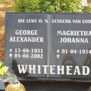 WHITEHEAD George Alexander 1931-2002 &amp; Magrietha Johanna 1934-