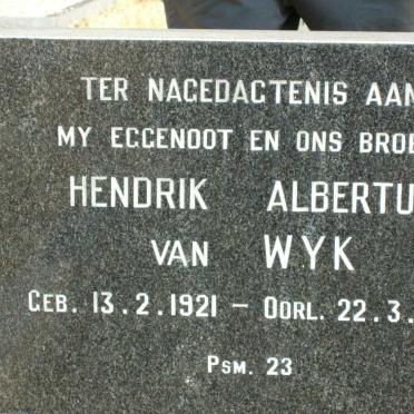 WYK Hendrik Albertus, van 1921-1977
