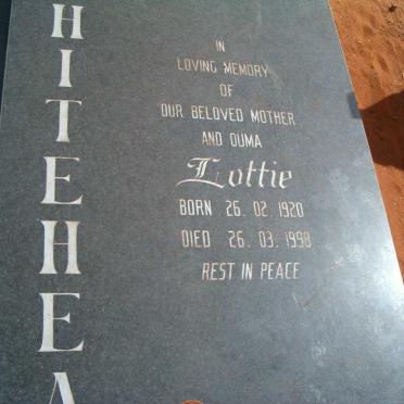 WHITEHEAD Lottie 1920-1998 