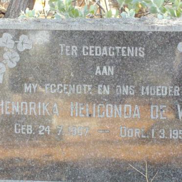 WAAL Hendrika Heligonda, de 1907-1954