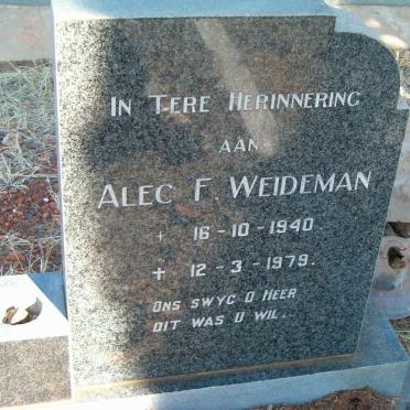 WEIDEMAN Alec F. 1940-1979