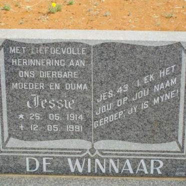 WINNAAR Jessie, de 1914-1991