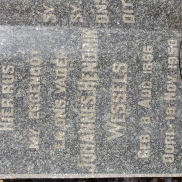 WESSELS Hendrik Johannes 1886-1950