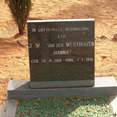 WESTHUIZEN J.W., van der 1918-1981