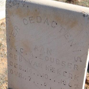 LOUBSER J.C.A. nee VAN NIEKERK 1862-1945