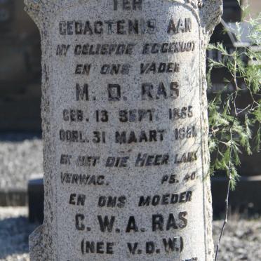 RAS M.D. 1865-19?1 &amp; G.W.A. V.D.W. 1873-1955