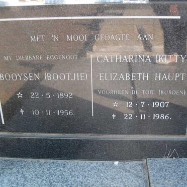 TOIT Booysen, du 1892-1956 &amp; Catharina Elizabeth HAUPT, formerly DU TOIT nee BURDEN 1907-1986