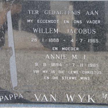 WYK Willem Jacobus, van 1888-1965 &amp; Annie M.J. 1894-1985