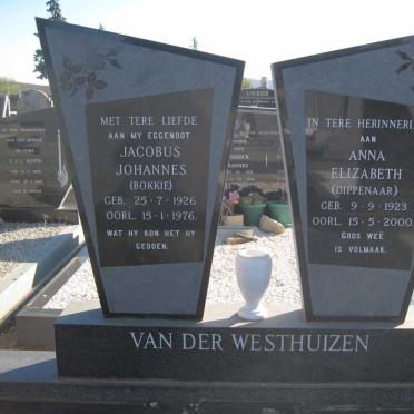 WESTHUIZEN Jacobus Johannes, van der 1926-1976 &amp; Anna Elizabeth DIPPENAAR 1923-2000