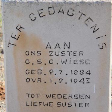 WIESE G.S.C. 1884-1943